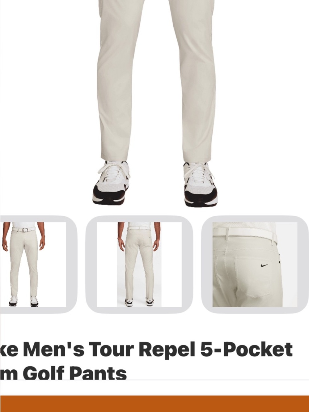 Nike Men's Tour Repel 5-Pocket Slim Golf Pants - Light Stone 32x32 nwot